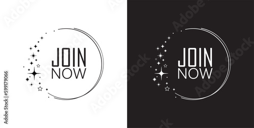join now sign on white background	