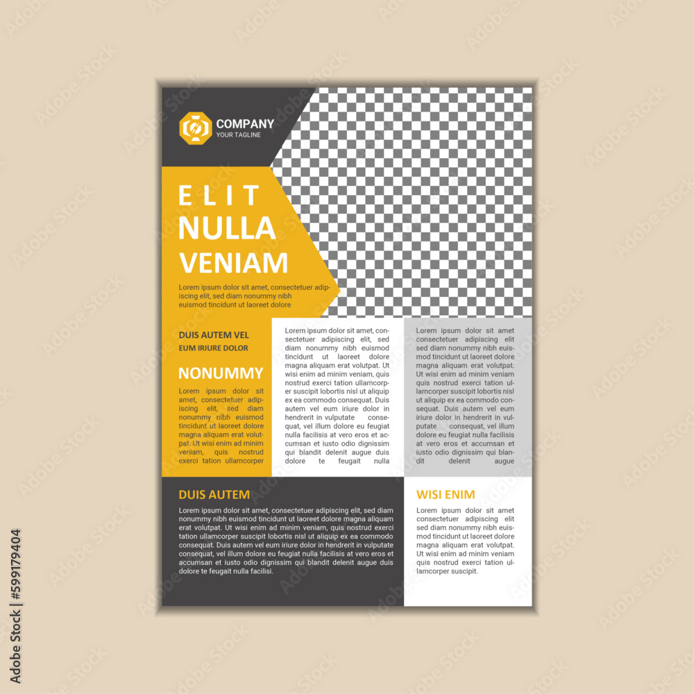 Vector Business Flyer Design Template A4 Size with Bleed
