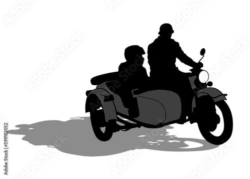 Old big bike on white background