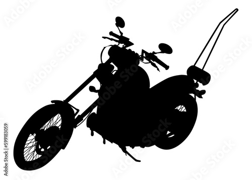 Old big bike on white background