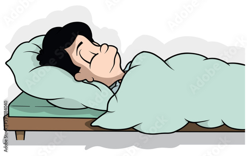 Sick Black-haired Boy Lying...