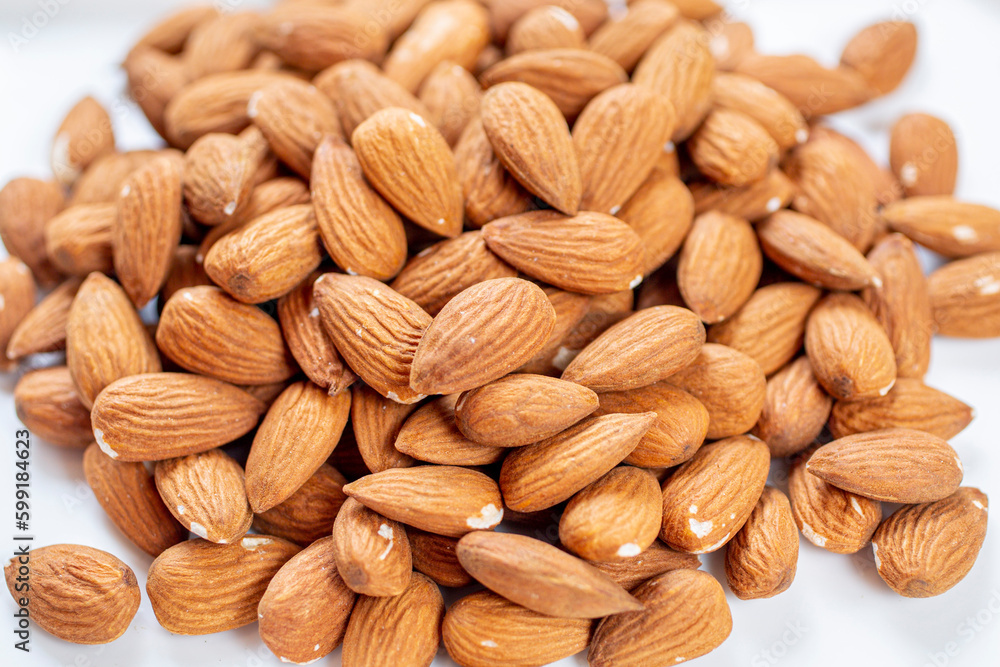 Bunch of unroasted Almond nuts Bunch of unroasted Almond nuts
