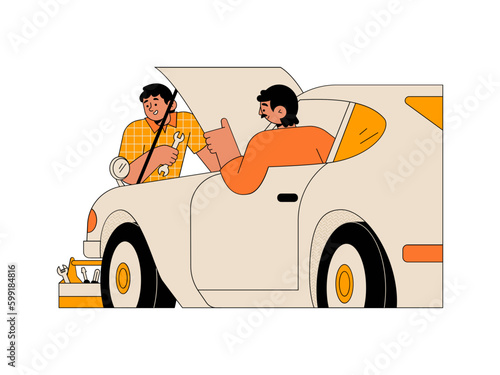 Family Illustration Mother Father Mom Dad Daughter Son Grandmother Home House Relatives Siblings Daily LIfe Repairing car painting wall playing dolls toy car shopping at market accompanying 