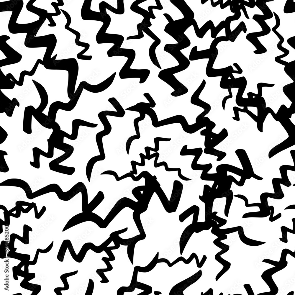 Seamless pattern with black wavy grunge brush strokes Seamless pattern with black wavy grunge brush strokes