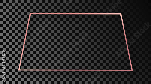 Wallpaper Mural Rose gold glowing trapezoid shape frame with shadow Torontodigital.ca