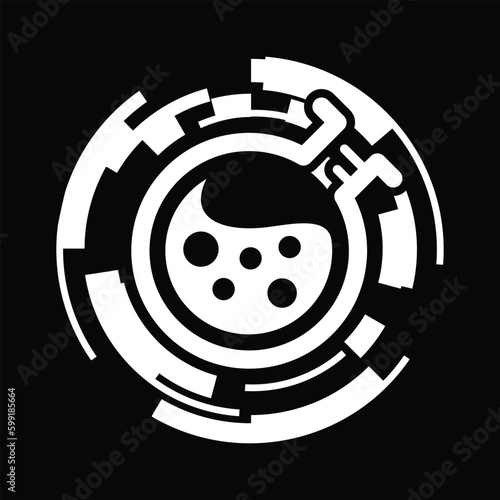 Labyrinth with a flask in it icon vector