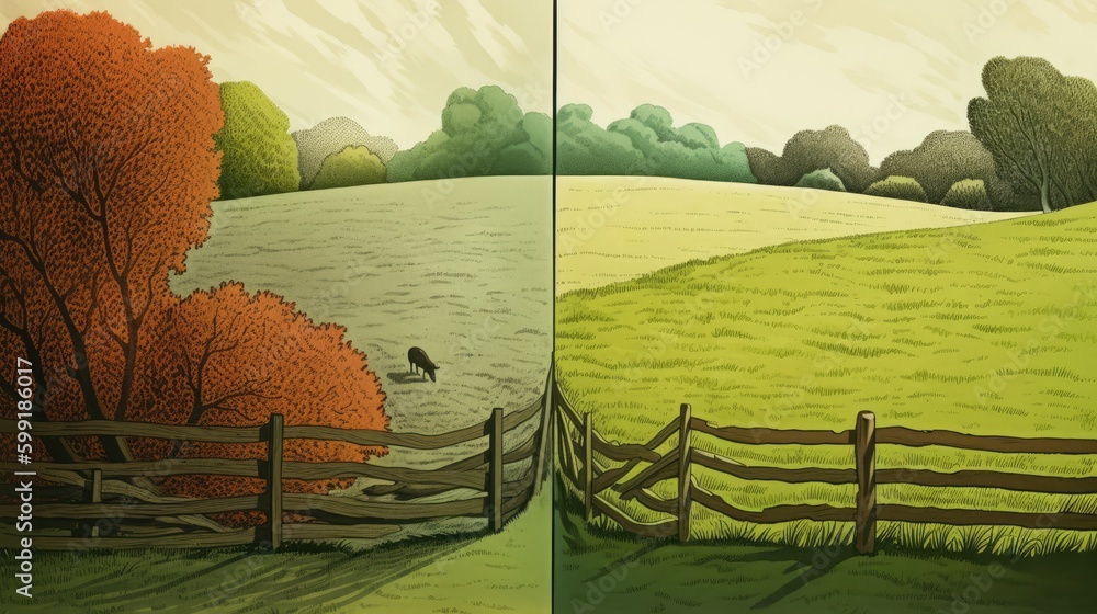 IdiomInspired Illustration, "Grass is Always Greener on the Other Side