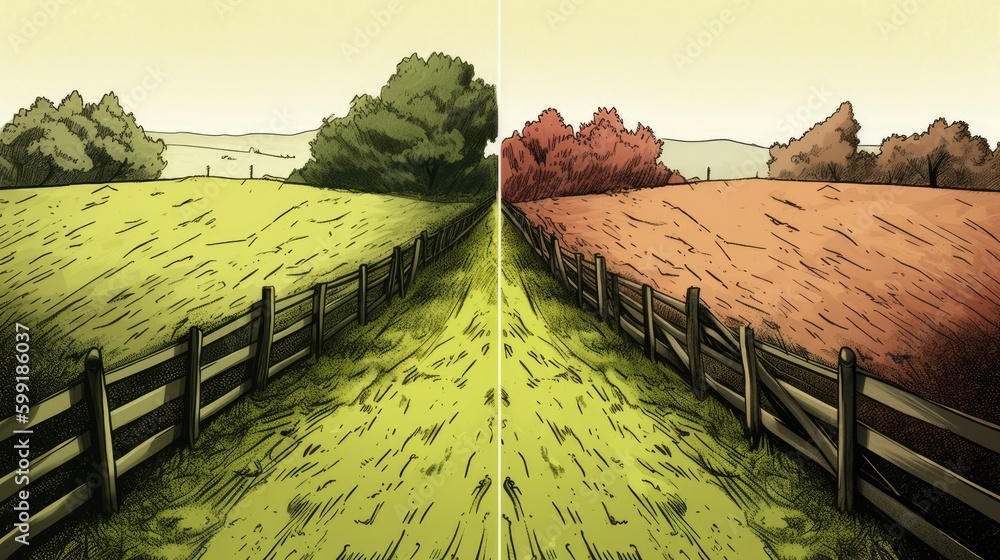 IdiomInspired Illustration, "Grass is Always Greener on the Other Side
