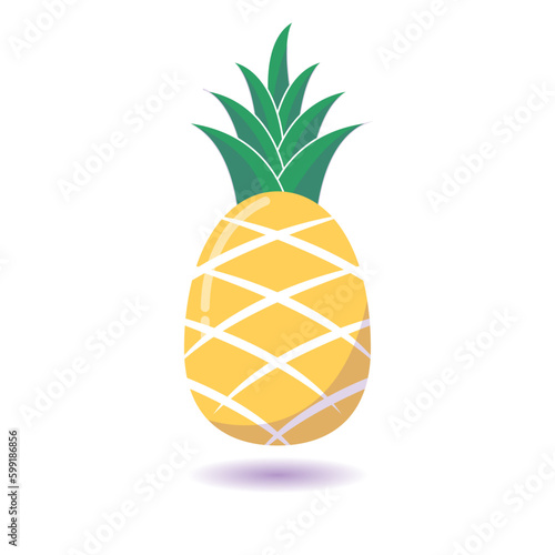 pinapple vector with shadow flat design