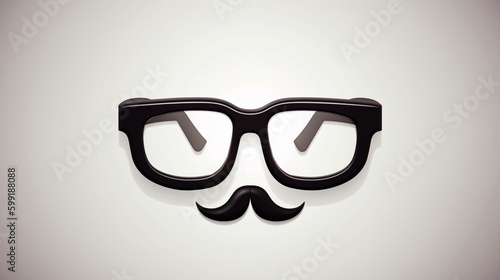 Happy father day, Black glasses with a mustache generative ai