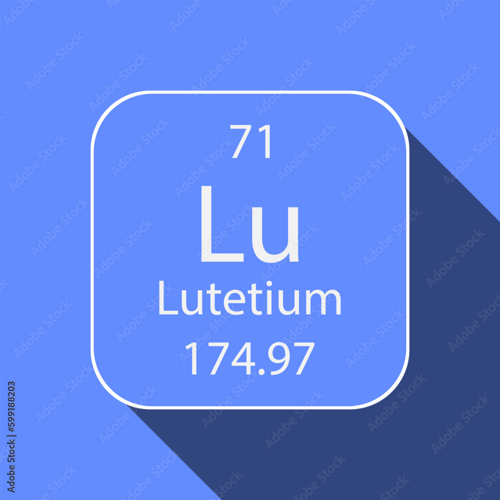 Lutetium symbol with long shadow design. Chemical element of the periodic table. Vector illustration. Lutetium symbol with long shadow design. Chemical element of the periodic table. Vector illustration.