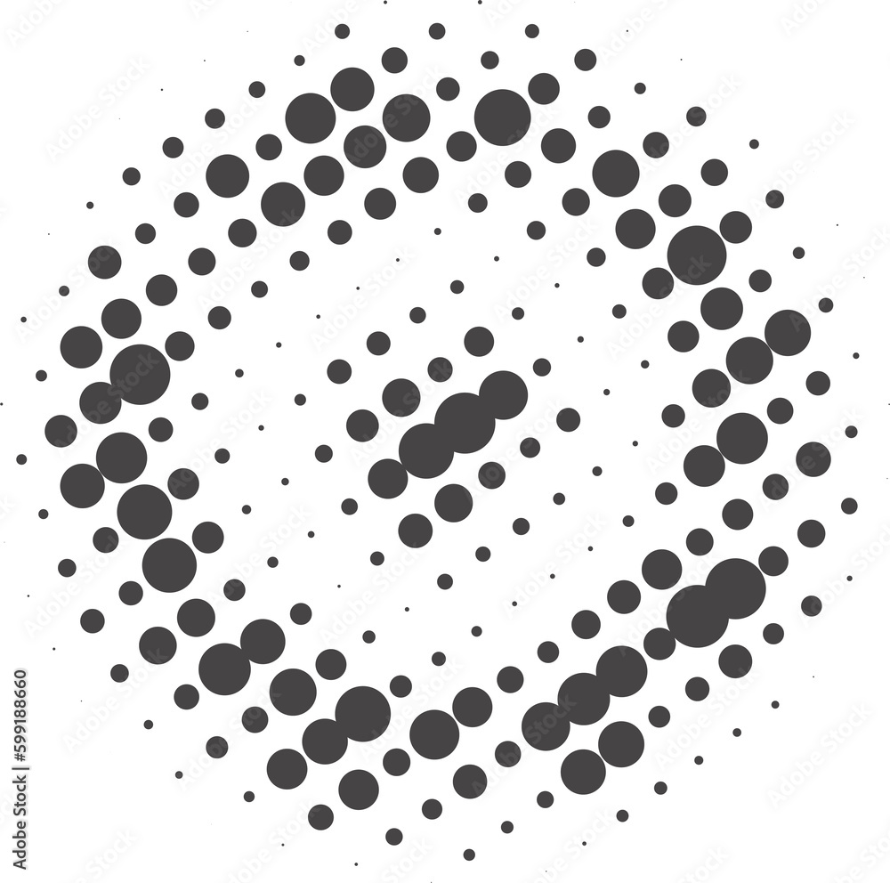 Circle dots with halftone pattern. Round gradient background. Element with gradation points texture. Abstract geometric shape. Circle dots with halftone pattern. Round gradient background. Element with gradation points texture. Abstract geometric shape.