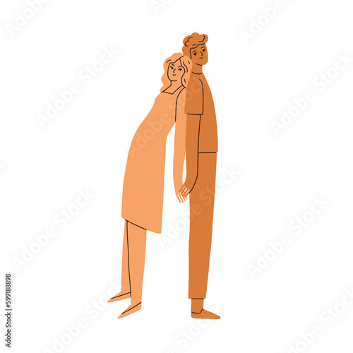 Love couple, man and woman couple standing together. Lovers partners holding ...