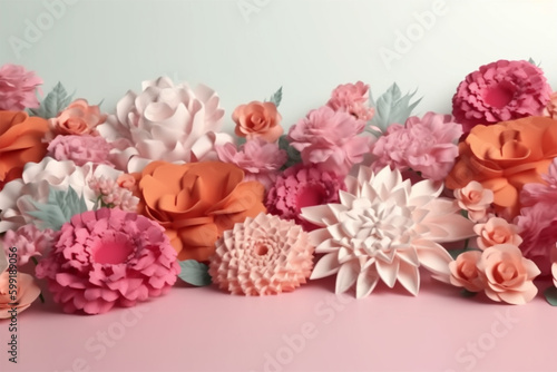 Happy mother day Bouquet of beautiful flowers on isolated background, close-up generative ai