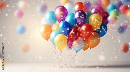 Multicolour balloons background made with generated ai