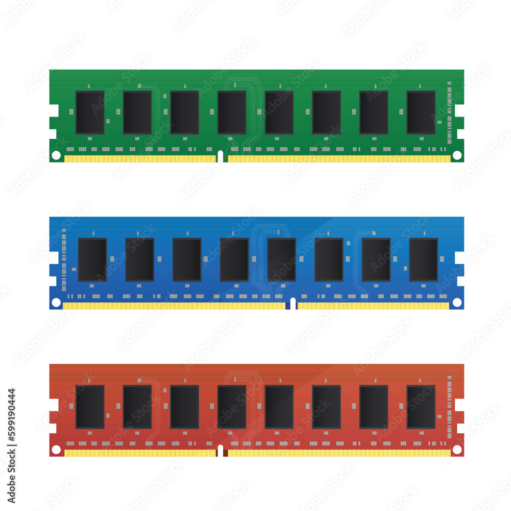 Ram computer memory  component  vector illustration
