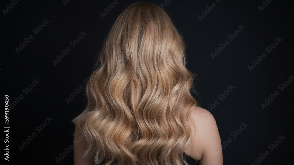 Fototapeta premium Colored hairs in ombre or balayage technic. Created with ai generative tools