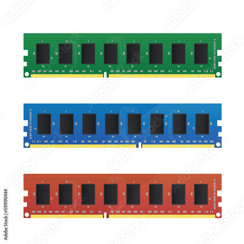 Ram computer memory component vector illustration