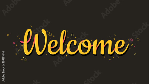 welcome hand written calligraphy banner illustration