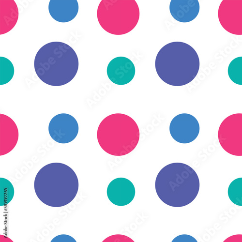 Polka dot colorful seamless pattern background for cover, poster, presentation, card, wrapping, design and more