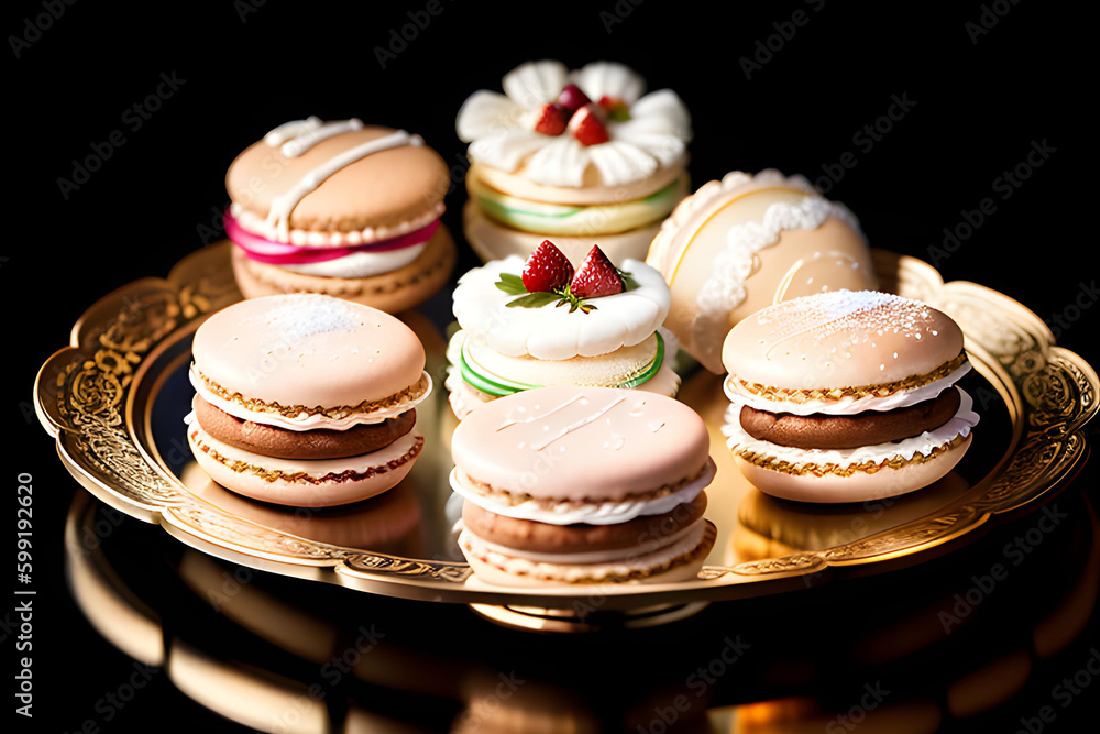 Illustration of delicious macron cake Illustration of delicious macron cake