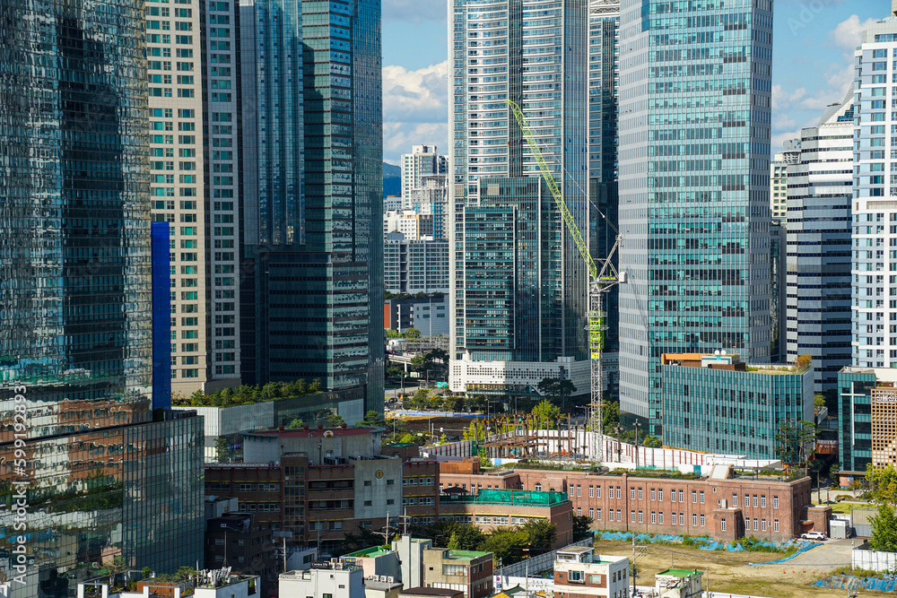 Naklejka premium Apartment Landscape in Seoul, Korea