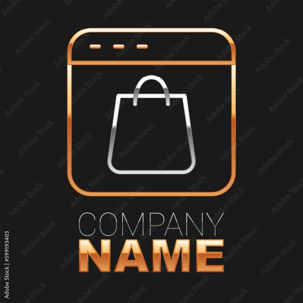 Line Online shopping on screen icon isolated on black background. Concept e-commerce, e-business, online business marketing. Colorful outline concept. Vector