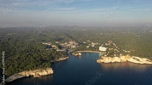 survol a  rien des plages de cala Galdana    Minorque dans les iles bal  ares en Espagne