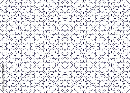 geometric and flower line ethnic fabric seamless pattern for cloth carpet wallpaper background wrapping etc.