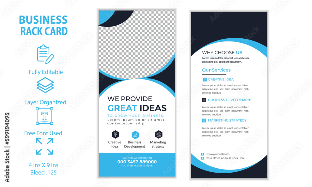 Obraz premium Corporate Rack Card DL Flyer Template Design