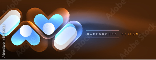 Neon circle abstract background. Template for wallpaper, banner, presentation, background