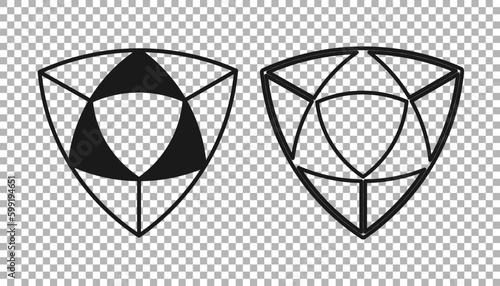 Black Diamond icon isolated on transparent background. Jewelry symbol. Gem stone. Vector