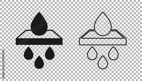 Black Water filter cartridge icon isolated on transparent background. Vector