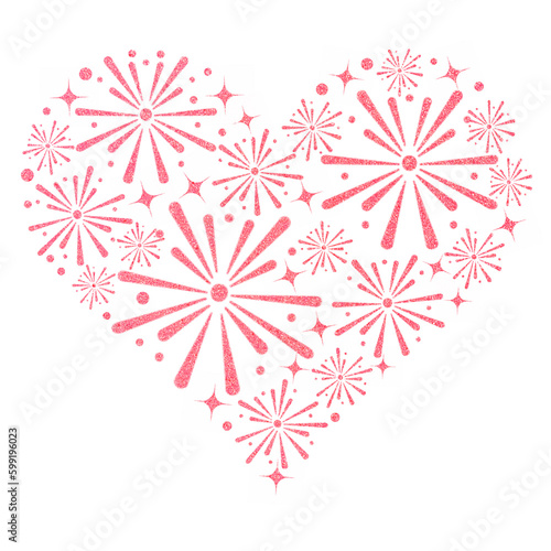 Pink Abstract heart shape outline. 