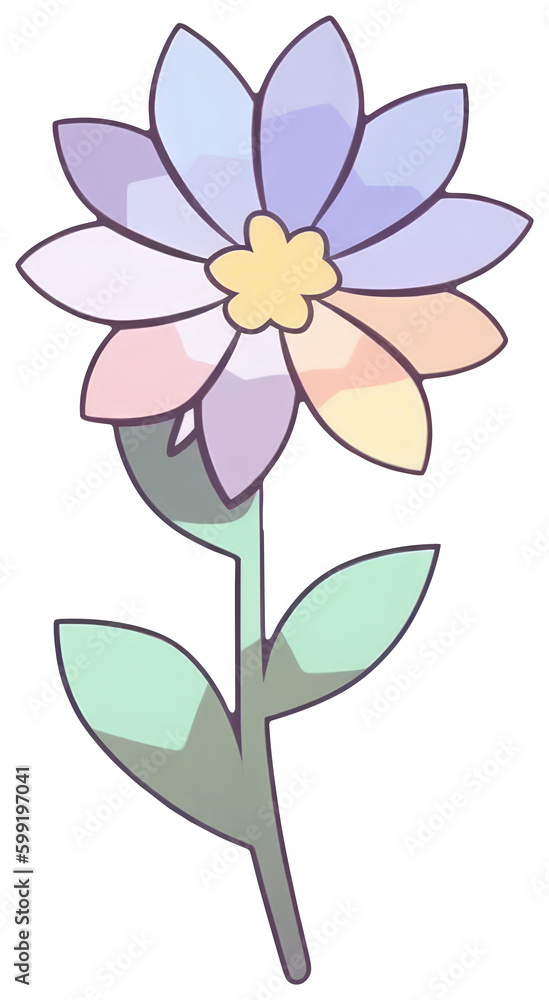 Flower sticker transparent illustration.