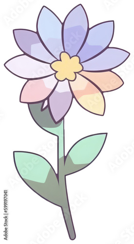 Flower sticker transparent illustration.