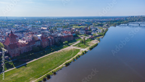 Aerial view of the old town in Grudziadz  Poland