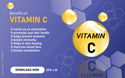 Vitamin A, B1, B2, B3, B5, B6, B7, B9, B12, K, C, D, E vector illustration and their essential benefits and supports for health. can be used for print, poster, leaflets, children books and sticker.