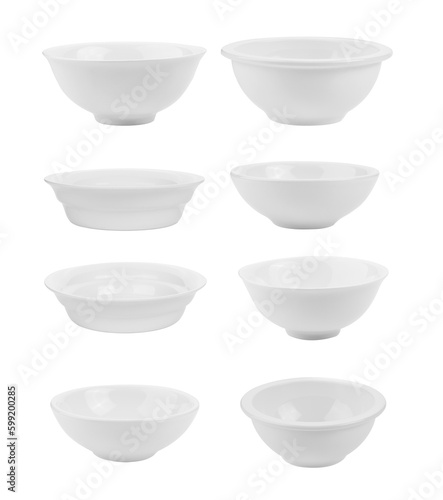 white ceramic bowl on transparent png