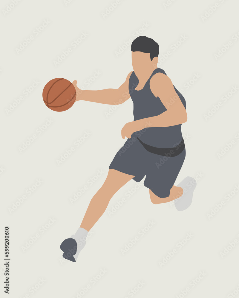 illustration design of a man playing basketball