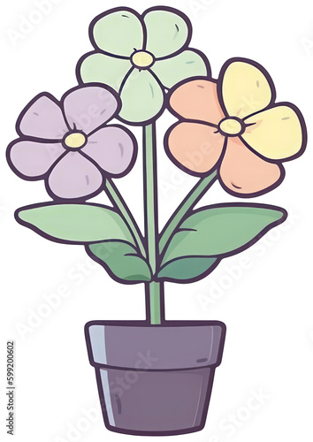 Flower sticker transparent illustration.