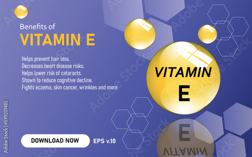 Vitamin A, B1, B2, B3, B5, B6, B7, B9, B12, K, C, D, E vector illustration and their essential benefits and supports for health. can be used for print, poster, leaflets, children books and sticker.