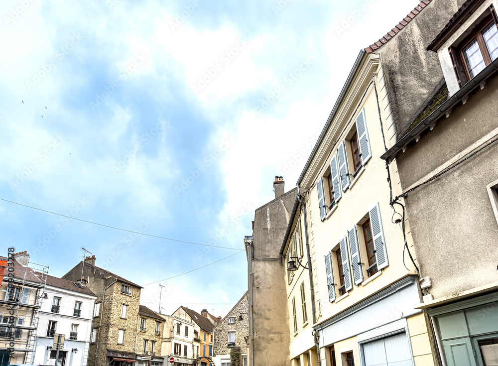Street view of old village Chevreuse in France