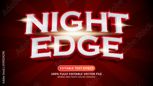 Night edge esport title 3d editable modern text effect
