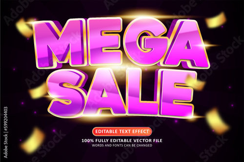 Mega sale 3d editable modern pink text effect