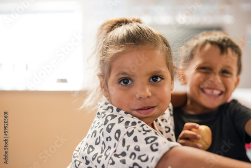 Young Aboriginal girl at preschool photo