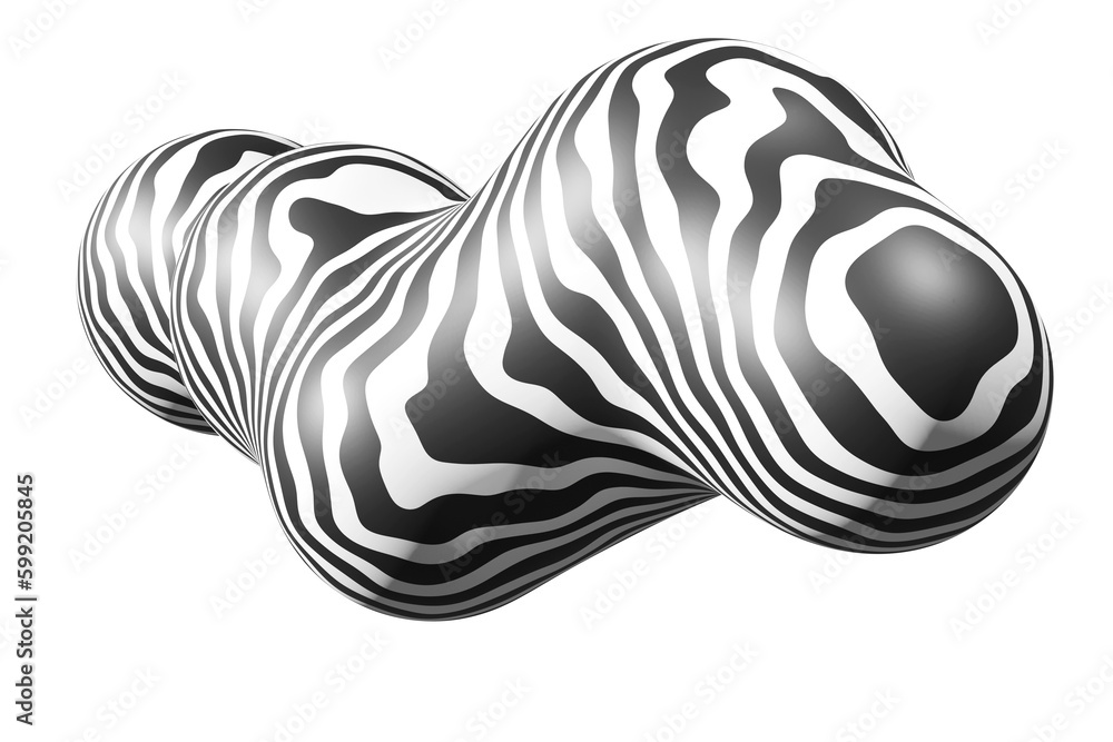 Abstract 3D black and white object Abstract 3D black and white object