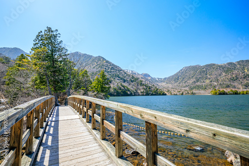                                         Lake Yunoko in spring. Tochigi Pref  Nikko City.