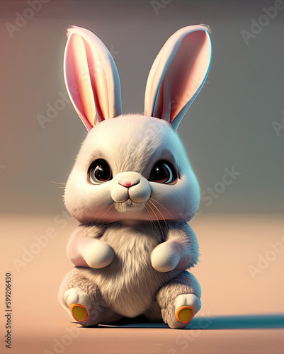 Cute Bunny cartoon AI-Generated