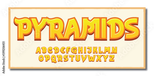 Pyramids text effect, editable hieroglyph and egypt text style.